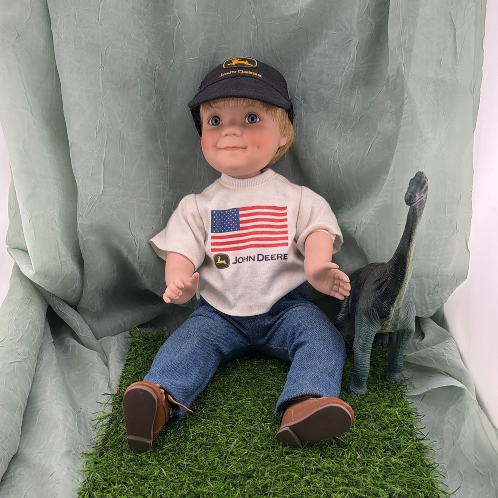 John Deere Porcelain Doll Danbury Mint Collector Jake Blue Eyes Boy